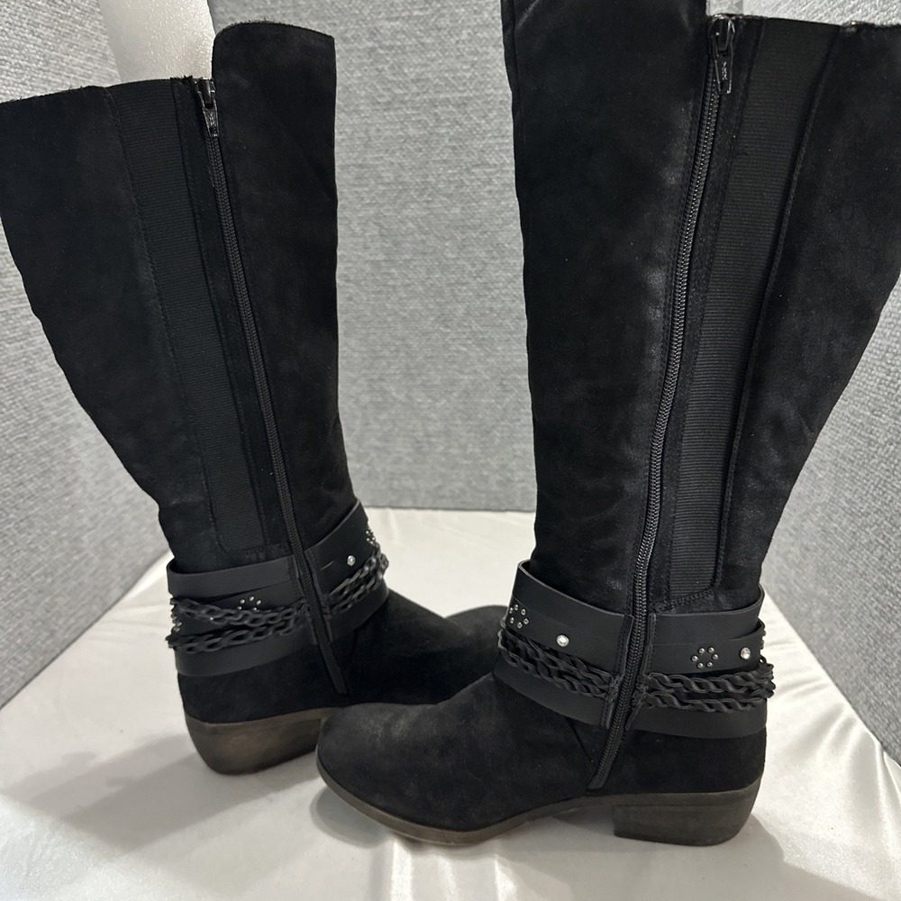 SO Swedish Knee High Boots Adjustable Fit Black Women's Size 7 - Picture 7 of 12